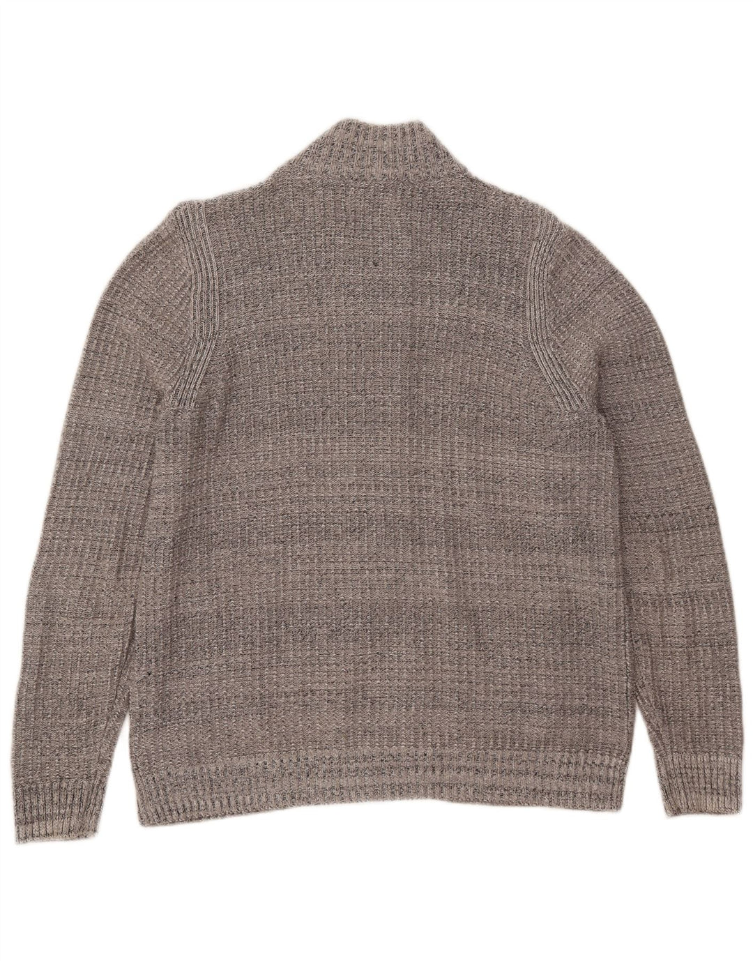 Marks & Spencer Pull col zippé pour homme UK 38/40 Gris moyen moucheté