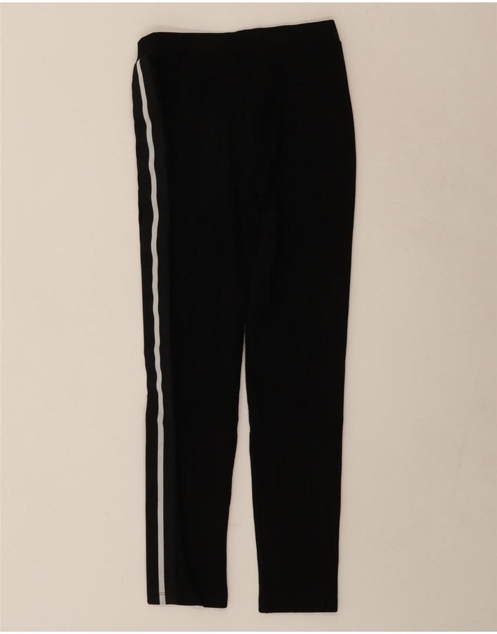 ZARA Pantalon de survêtement pour femme UK 12 Medium Noir Rayé Viscose