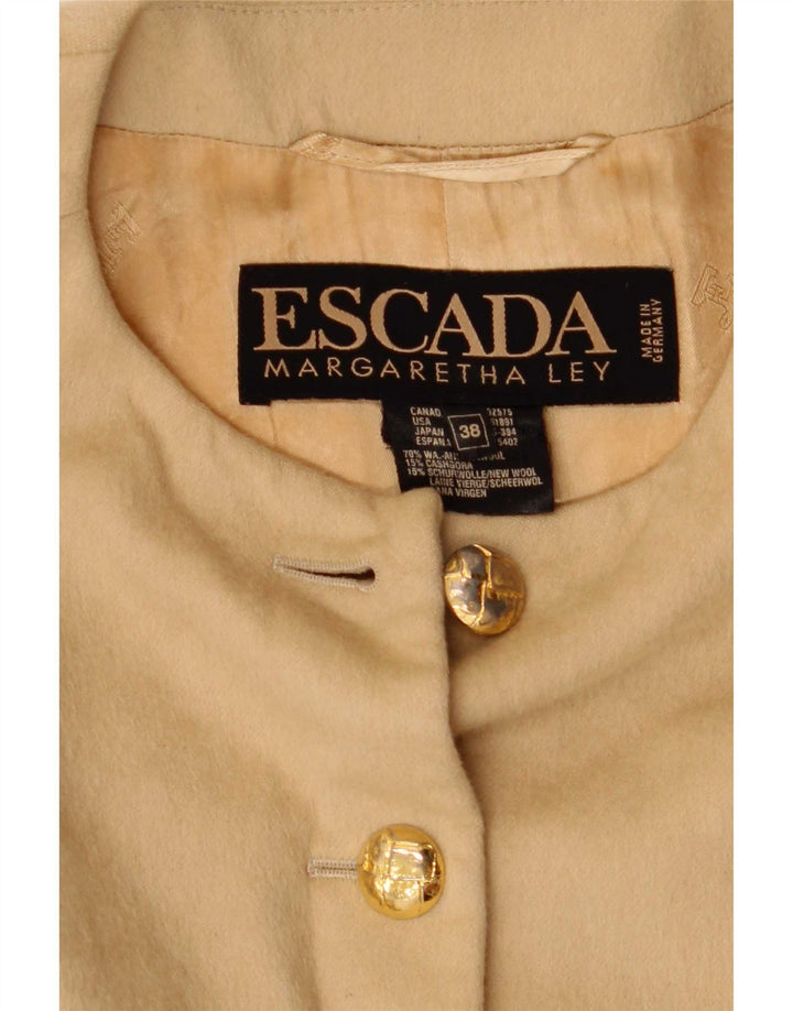 Escada Womens by Margaretha Ley Veste blazer à 6 boutons EU 38 Beige moyen