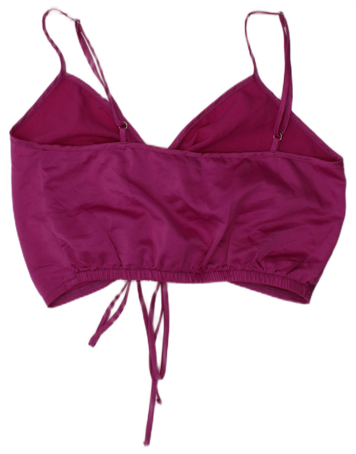 Zara Femme Crop Top Petit Violet Polyester