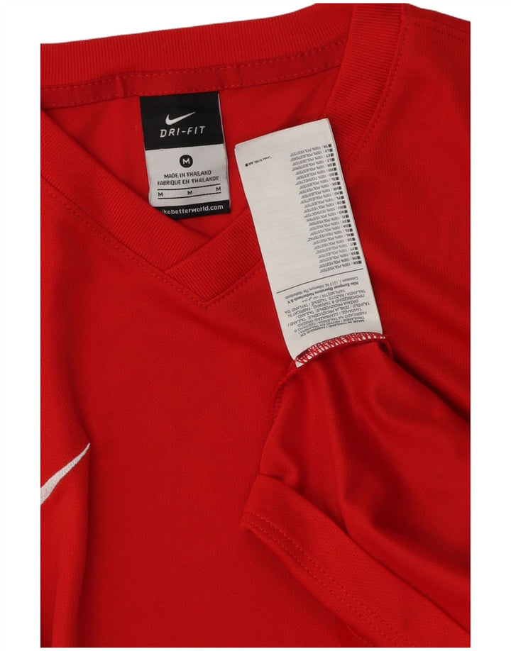 Nike T-shirt Dri Fit pour homme en polyester color block rouge moyen