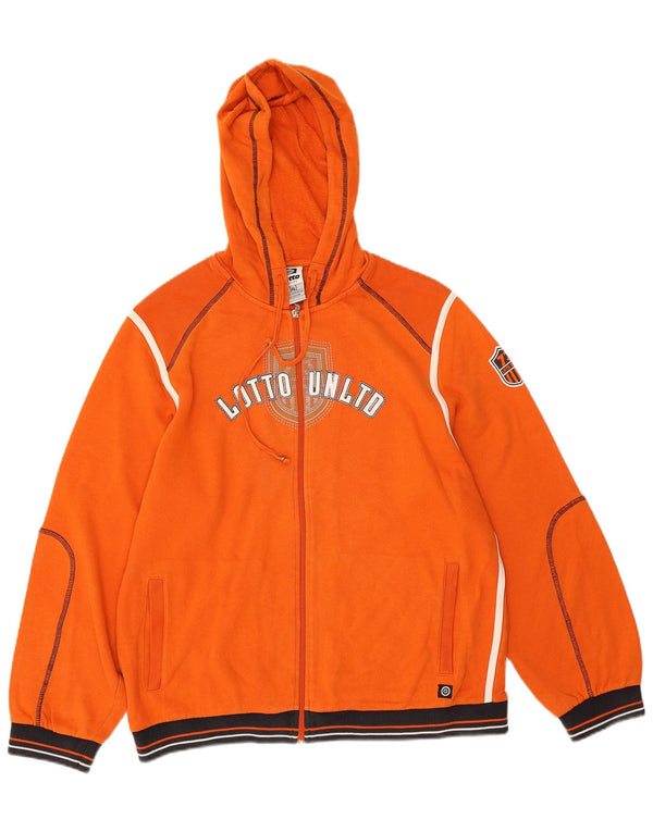 Lotto Pull à capuche zippé graphique pour garçon 15-16 ans XL Orange Colourblock