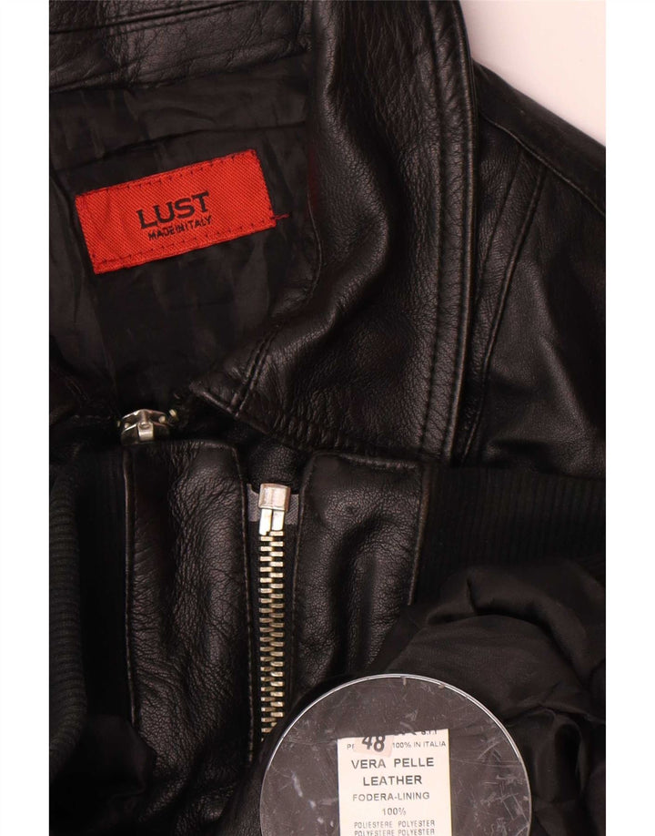 Veste en cuir femme vintage IT 48 XL Noir