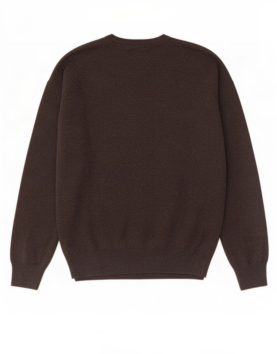 Marks & Spencer Pull coupe classique à col en V pour homme en laine marron 3XL