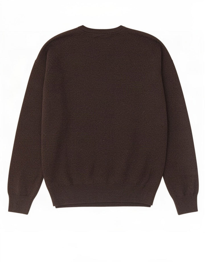 Marks & Spencer Pull coupe classique à col en V pour homme en laine marron 3XL