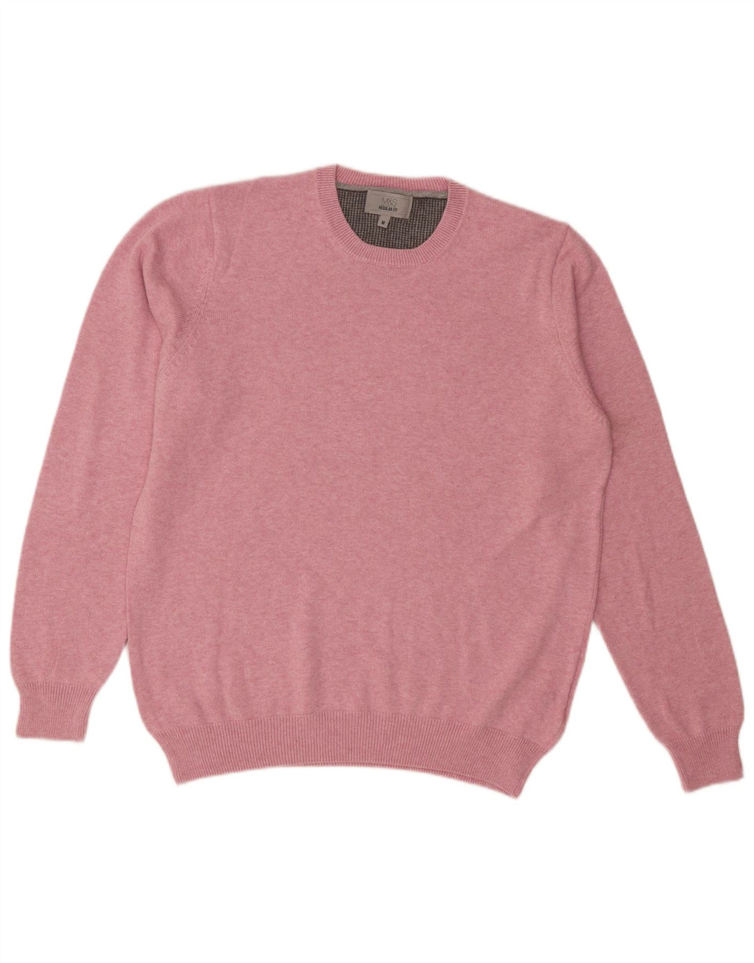 Marks & Spencer Pull Col Rond Regular Fit Homme Rose Moyen