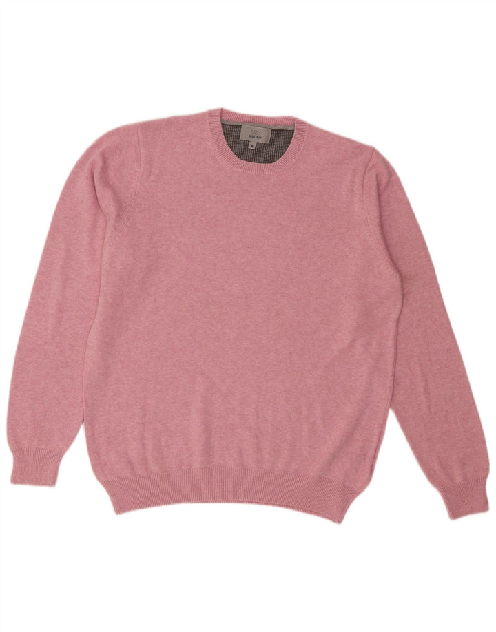 Marks & Spencer Pull Col Rond Regular Fit Homme Rose Moyen