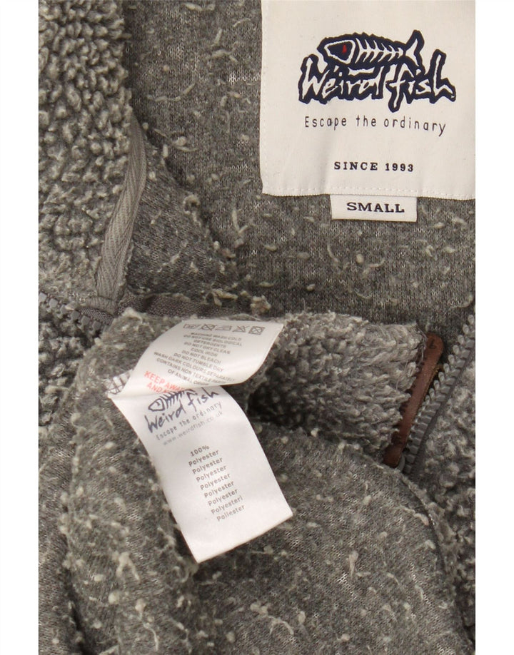 Weird Fish Pull polaire à col zippé pour homme Petit gris Polyester
