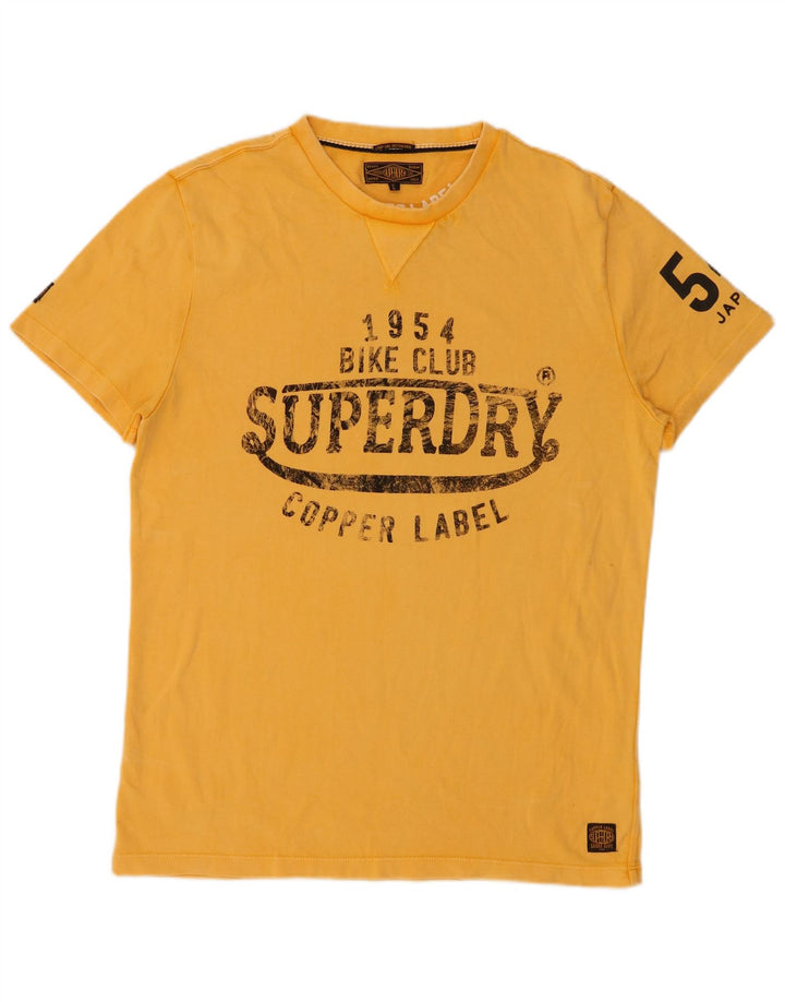 SUPERDRY T-Shirt Graphique Top XL Jaune Coton Homme