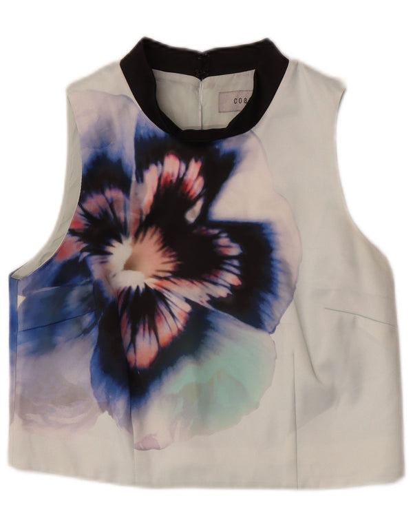 Coast Chemisier court sans manches pour femme UK 42 en polyester floral vert moyen