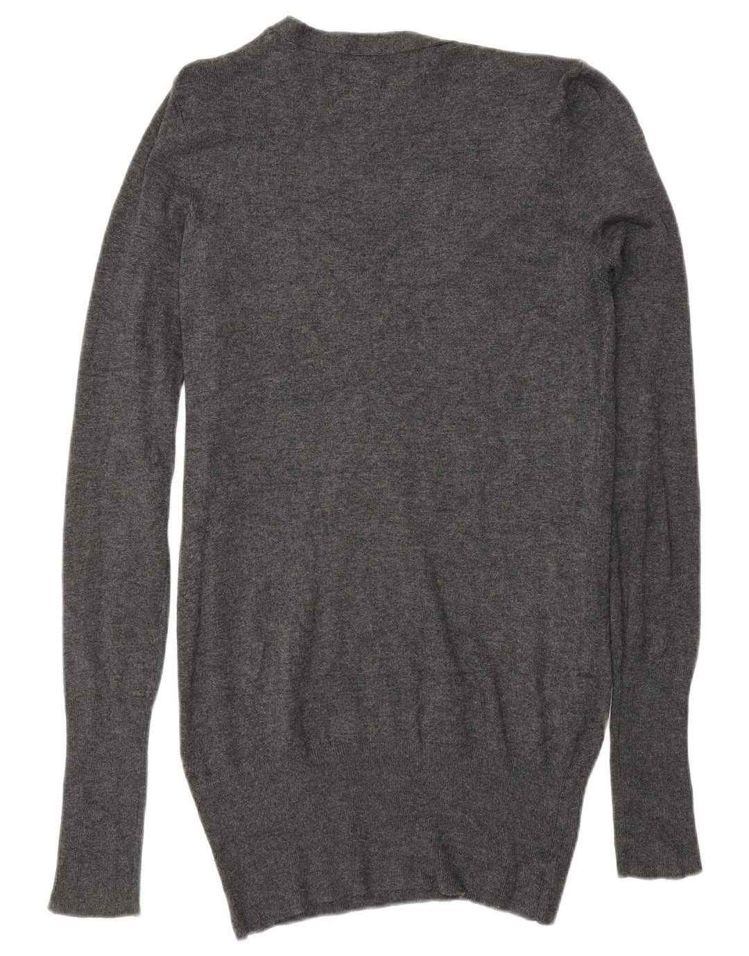 ZARA Pull col en V pour femme UK 12 Gris moyen