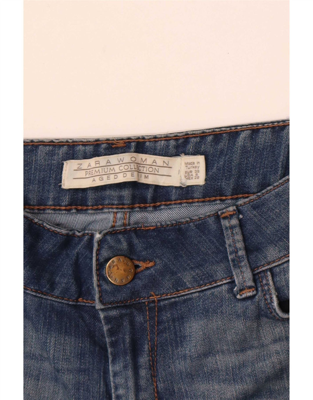 Zara Jean évasé pour femme EU 38 Small W28 L30 Bleu