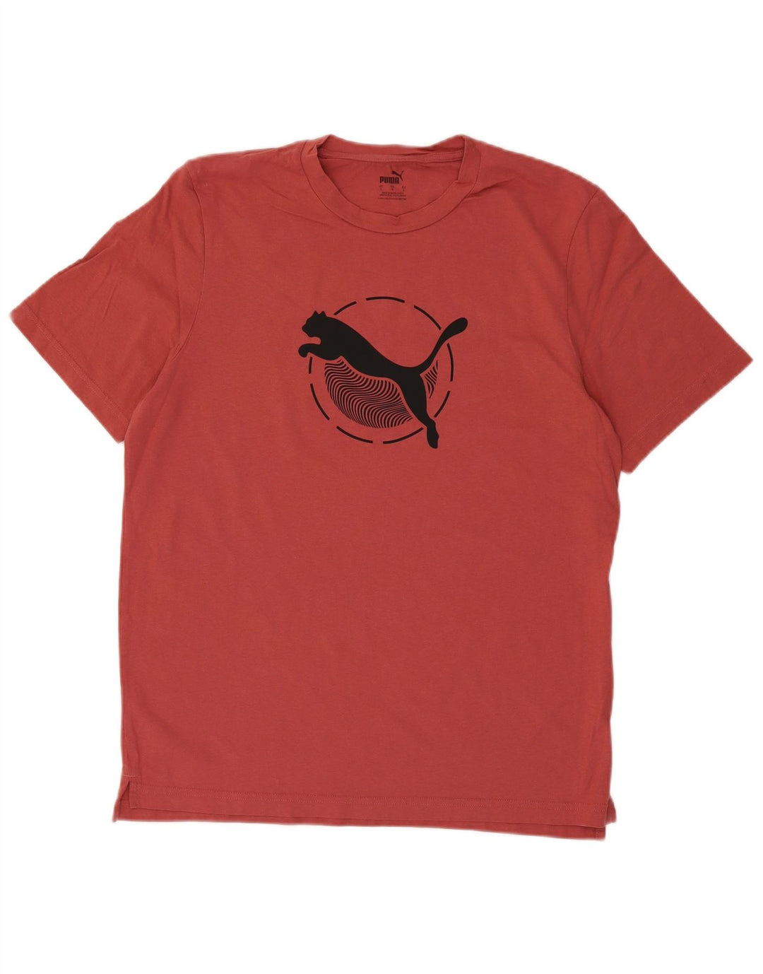 Puma Homme Graphic T-Shirt Top Large Rouge Coton