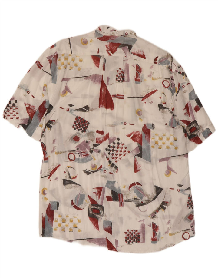 Dornbusch Chemise à manches courtes pour homme Taille 39/40 Moyen Blanc Géométrique