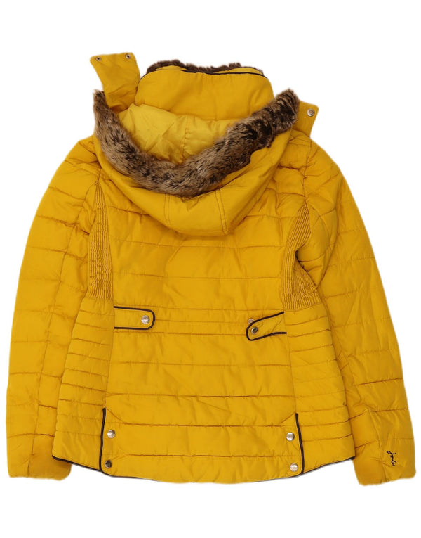 Joules Veste matelassée à capuche pour femme UK 44, jaune moyen, polyester