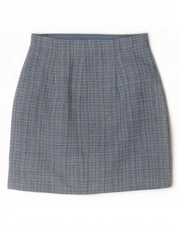 Guess Mini jupe femme UK 10 Small W28 bleu à carreaux en polyester