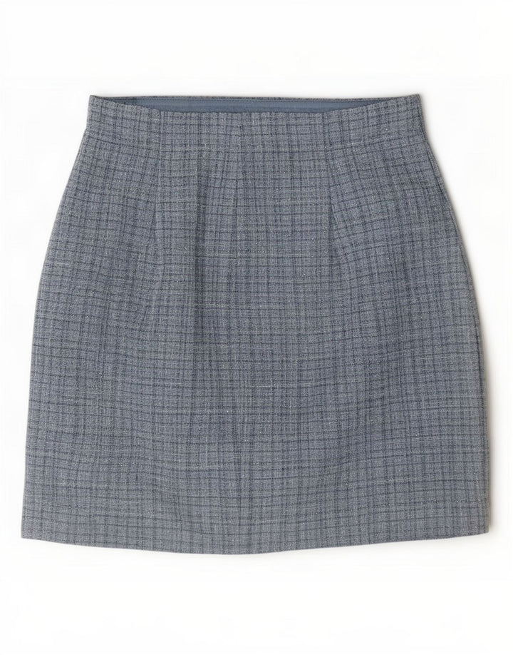 Guess Mini jupe femme UK 10 Small W28 bleu à carreaux en polyester