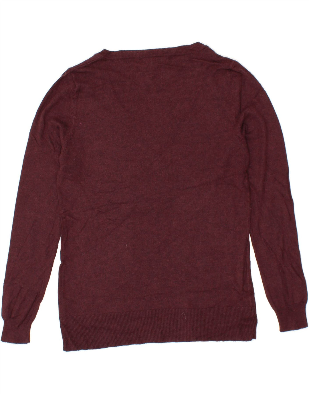 MOSSIMO Womens V-Neck Jumper Sweater UK 12 Medium Burgundy Nylon Vintage Mossimo and Second-Hand Mossimo from Messina Hembry 