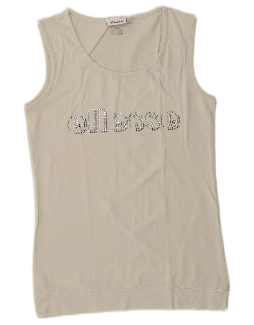 Ellesse Débardeur graphique pour femme UK 10 Small Blanc