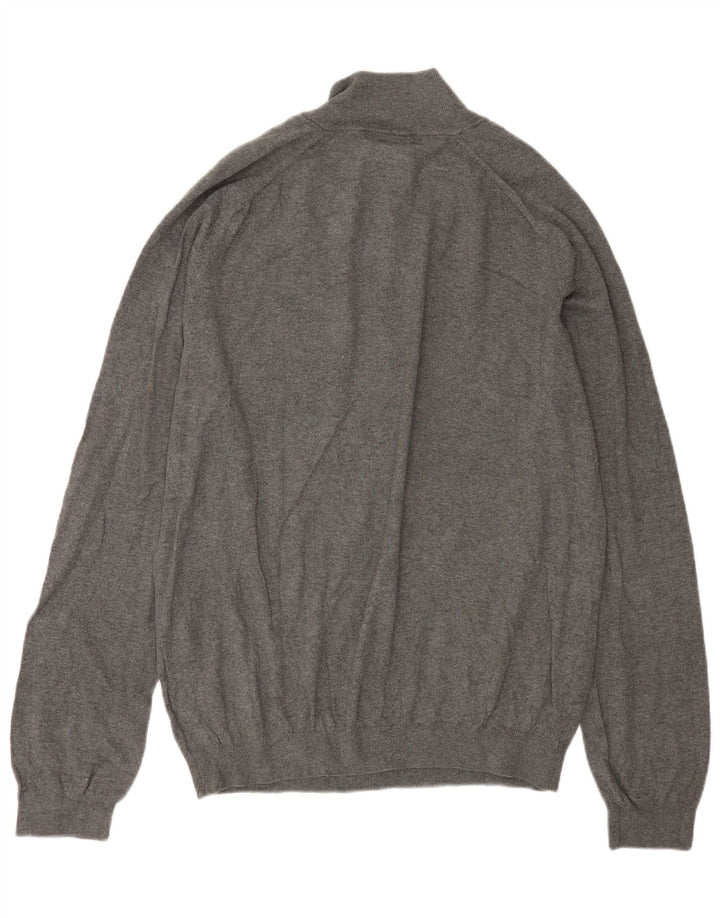 EDDIE BAUER Pull à col zippé pour homme en coton gris grand