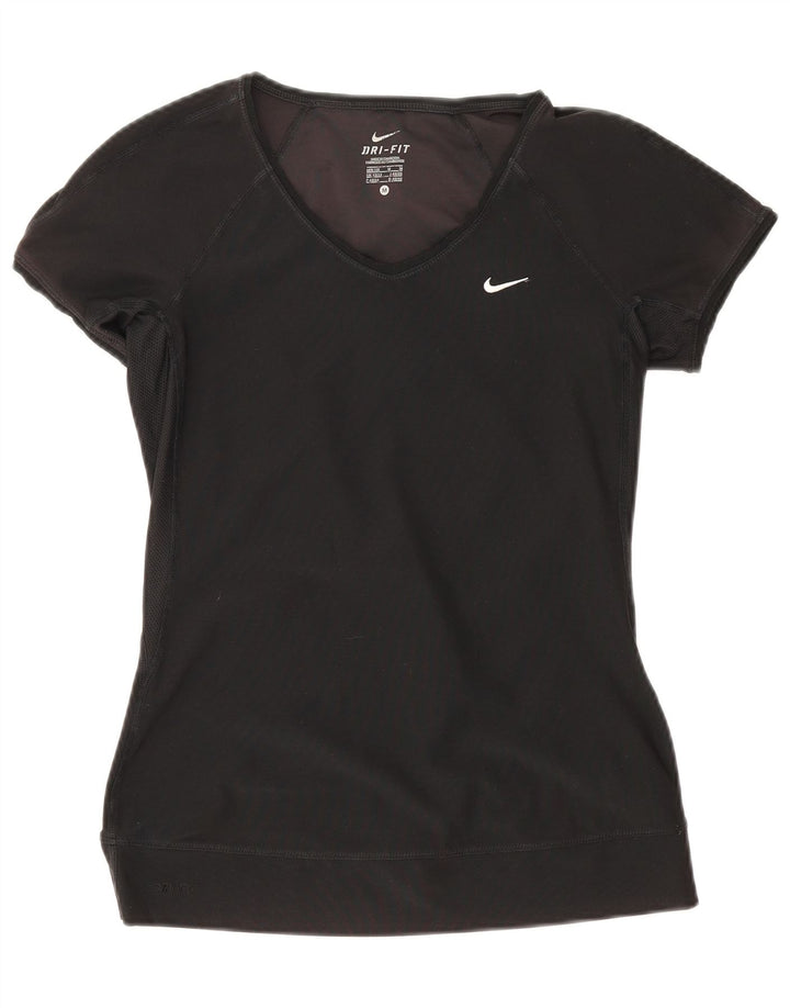 Nike T-shirt Dri Fit pour femme UK 12/14 Noir moyen Polyester