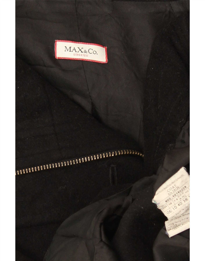Max & Co. Manteau surdimensionné pour femme UK 10 Petite laine noire