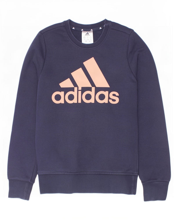 Adidas Sweat-Shirt Graphique Fille 11-12 Ans Bleu Marine Coton
