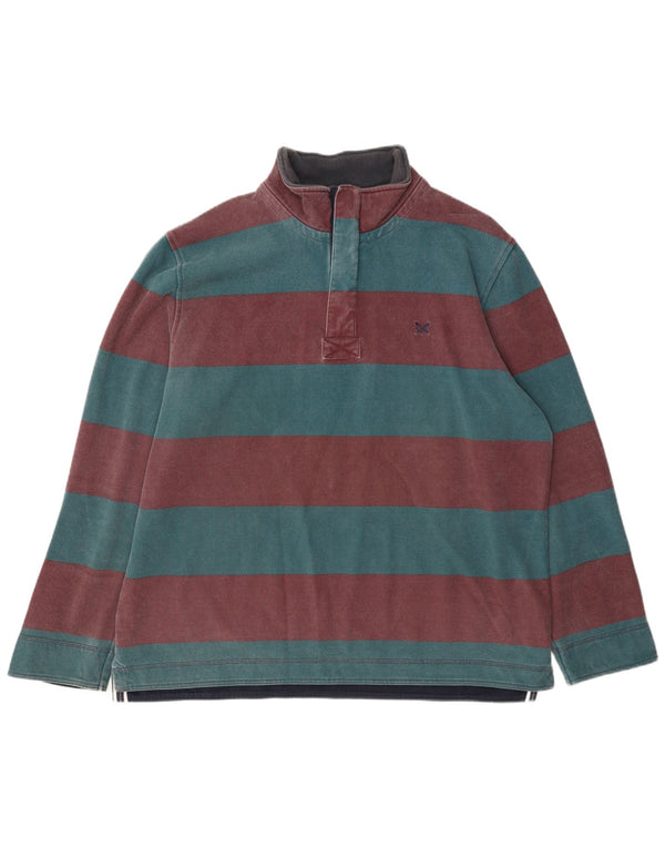 Crew Clothing Mens Zip Neck Sweatshirt Jumper 2XL Multicoloured Striped