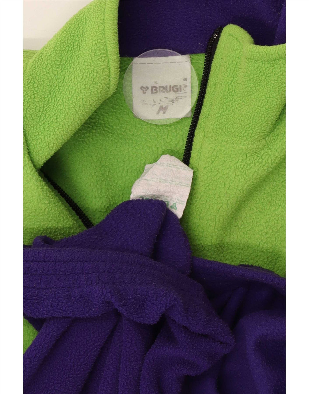 Brugi Pull polaire à col zippé pour homme en polyester color block violet moyen