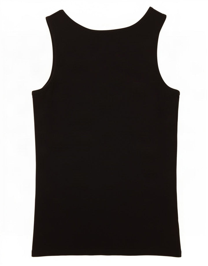 Guess Débardeur Graphique Femme UK 12 Coton Noir Moyen