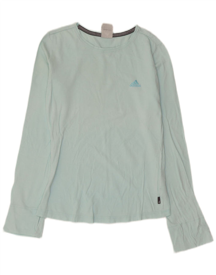 ADIDAS Haut à manches longues pour femme UK 10 Petit Bleu Coton