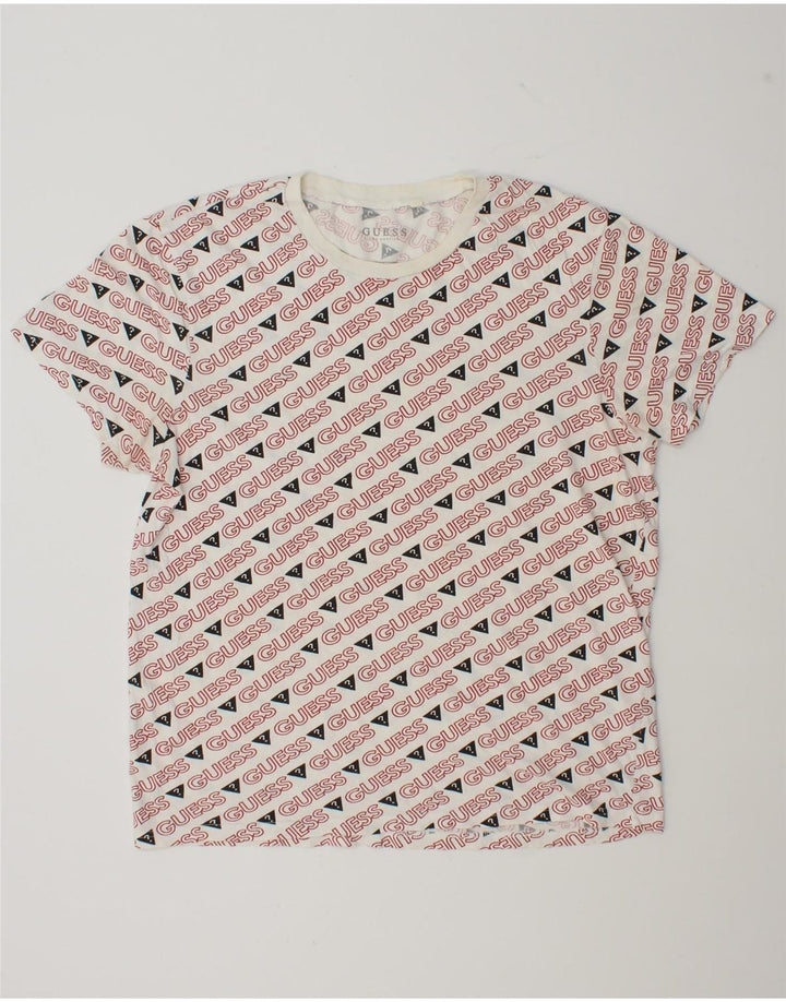 Guess T-shirt graphique pour hommes, grand, blanc