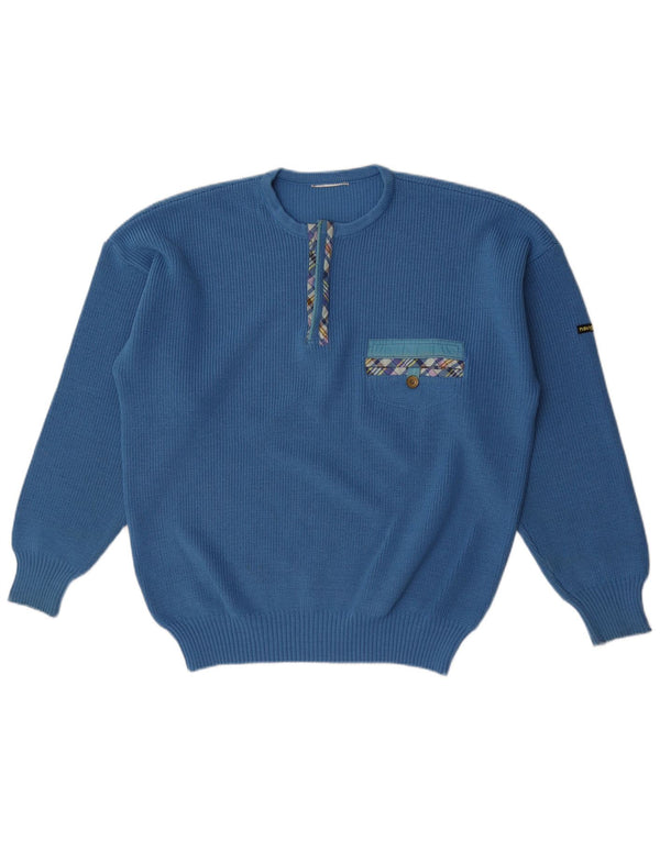 Navigare Pull à col zippé pour homme, grand bleu