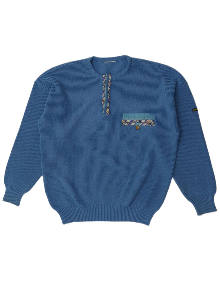 Navigare Pull à col zippé pour homme, grand bleu
