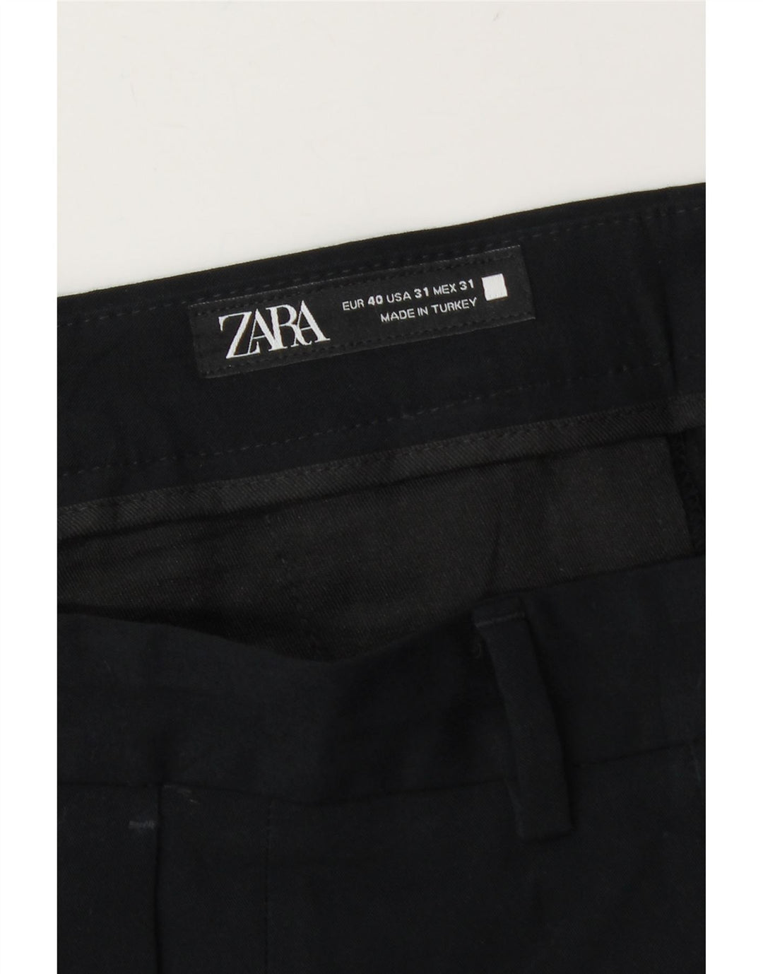 Zara Pantalon Chino Slim Homme EU 40 Medium W31 L28 Noir