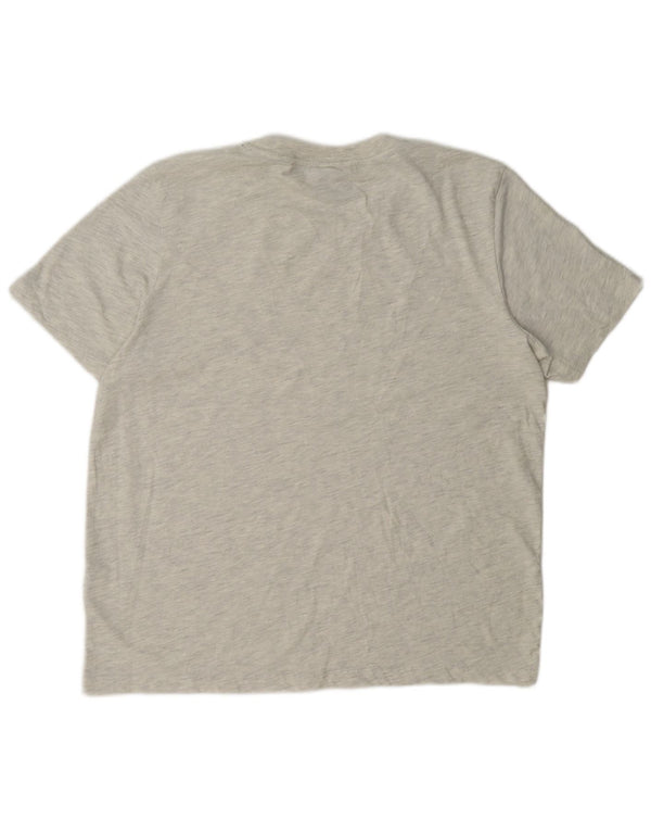Superdry T-shirt graphique pour femme UK 14 Large Gris Coton