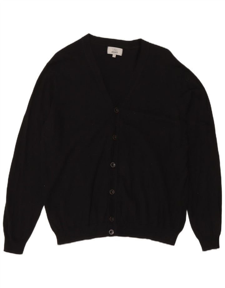 Marks & Spencer Cardigan coupe classique pour homme en coton noir Taille L