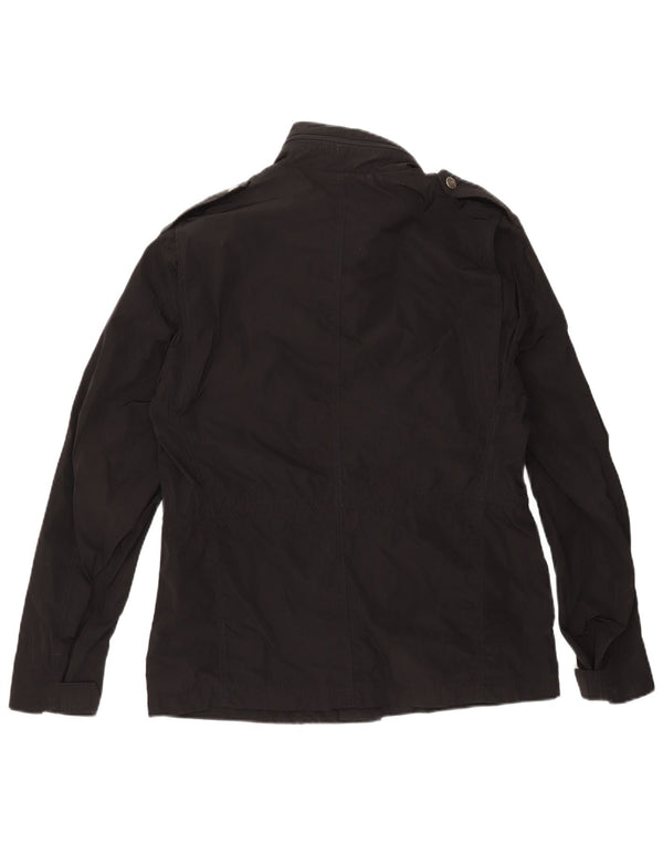 Calvin Klein Jeans Mens Military Jacket UK 40 Large Black Polyester