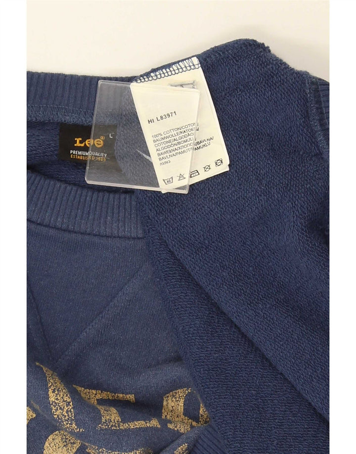 Lee Sweat-shirt graphique pour hommes, grand coton bleu marine