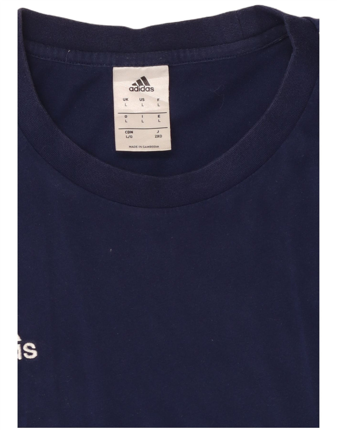 ADIDAS T-Shirt Homme Haut Large Bleu Marine Coton