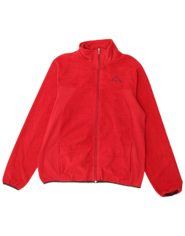 Kappa Veste Polaire Femme UK 14 Rouge Moyen Polyester