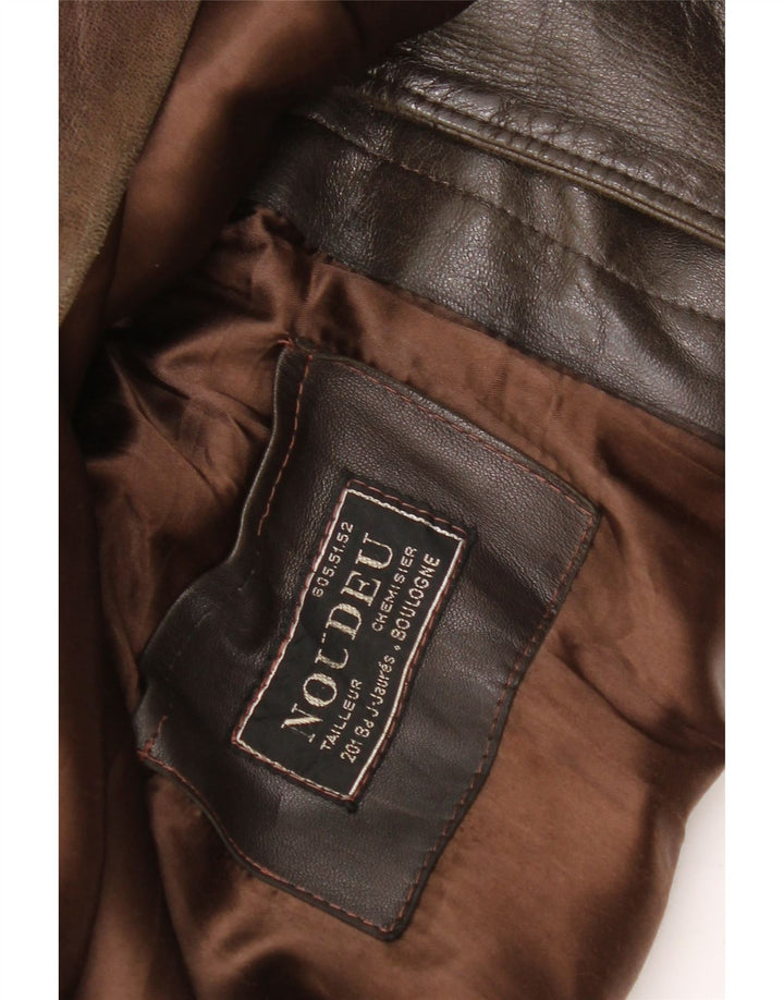 veste en cuir homme vintage UK 42 XL Cuir Marron