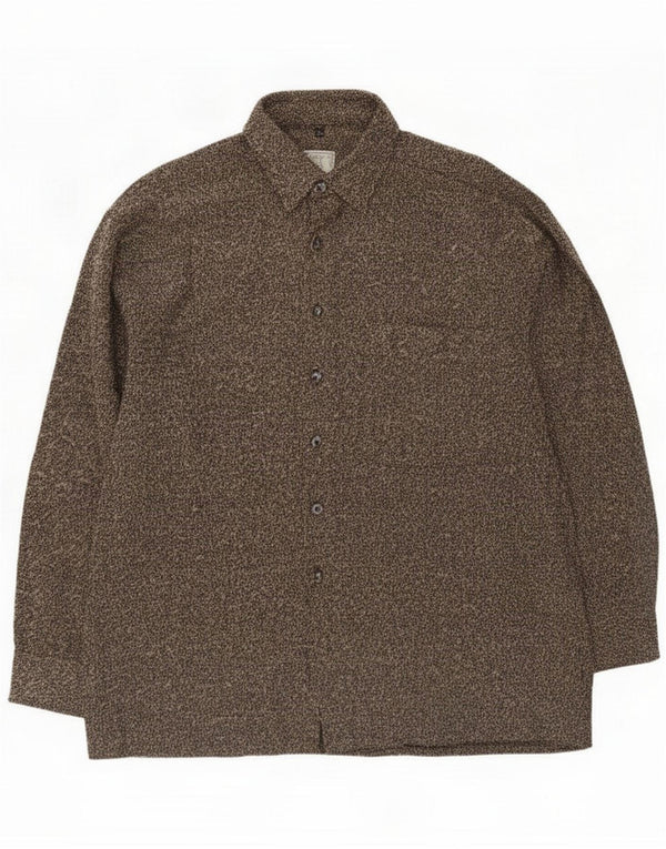 Club D'Amingo Chemise en flanelle pour homme Large Marron Moucheté