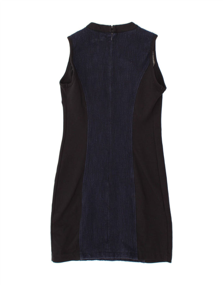 DESIGUAL Womens Sleeveless Sheath Dress EU 38 Medium Black Patchwork Vintage Desigual and Second-Hand Desigual from Messina Hembry 