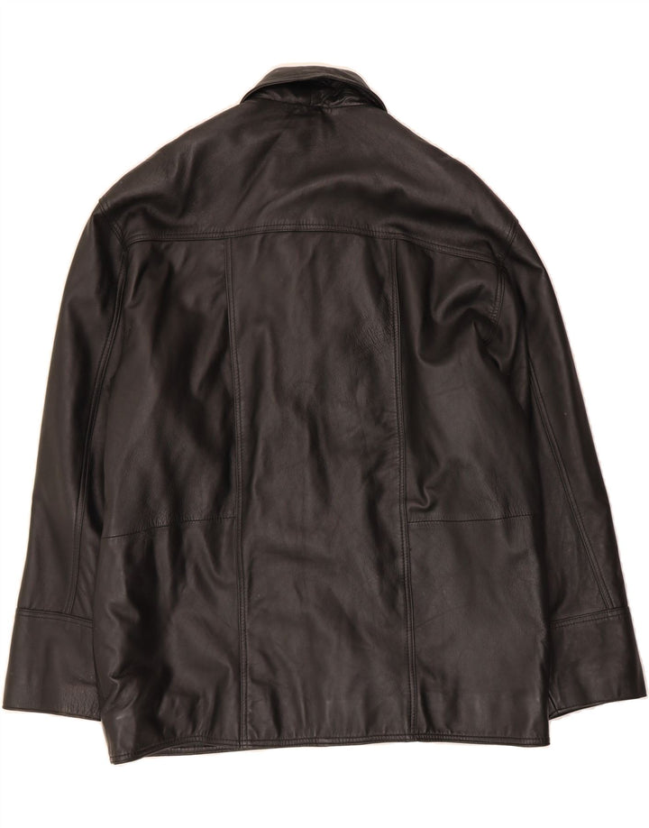 VINTAGE Mens Leather Jacket UK 42 XL Black Leather Vintage Vintage and Second-Hand Vintage from Messina Hembry 