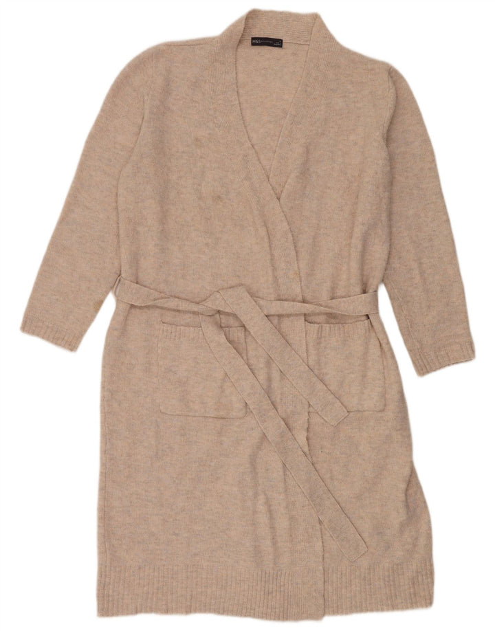 Marks & Spencer Pull cardigan long pour femme UK 14 Beige moyen