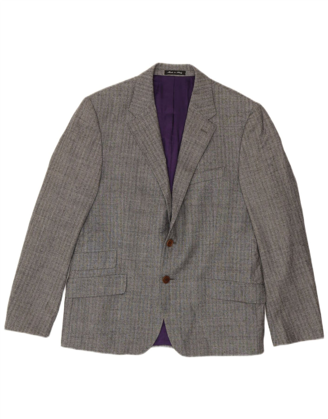 Paul Smith Veste blazer à 2 boutons pour homme UK 40 Grande laine à fines rayures grises