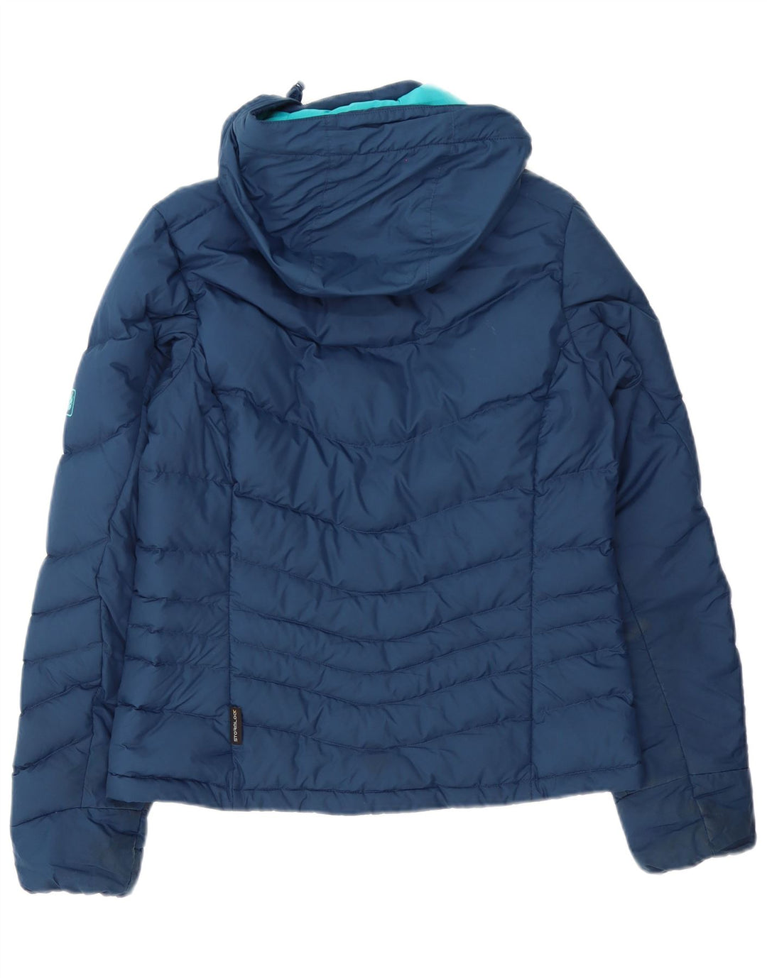 Jack Wolfskin Veste matelassée à capuche pour femme UK 8/10 Small Bleu marine Polyester