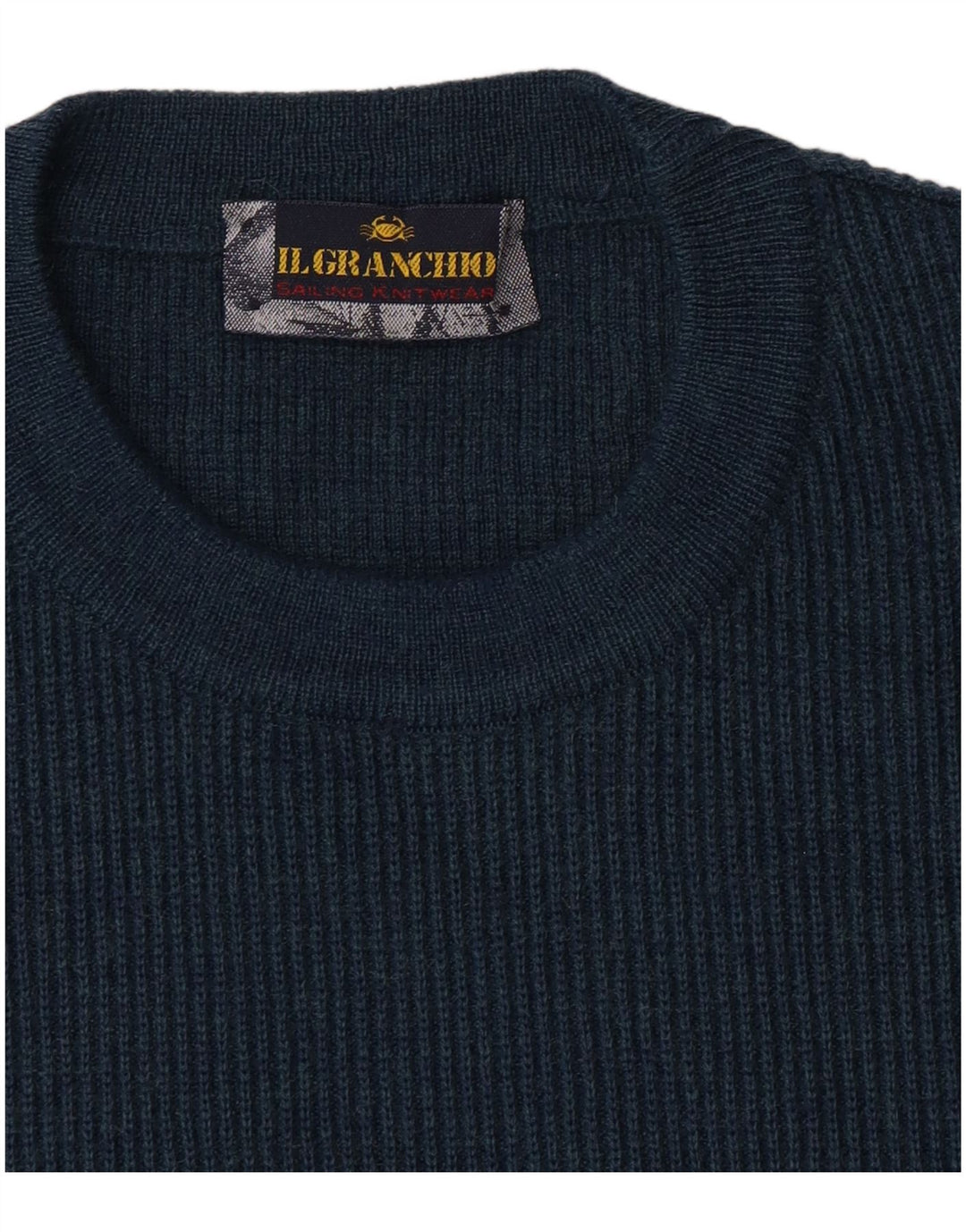 Il Granchio Pull ras du cou pour homme, grand, bleu marine
