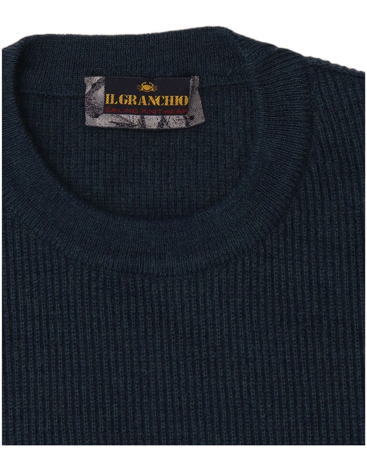 Il Granchio Pull ras du cou pour homme, grand, bleu marine